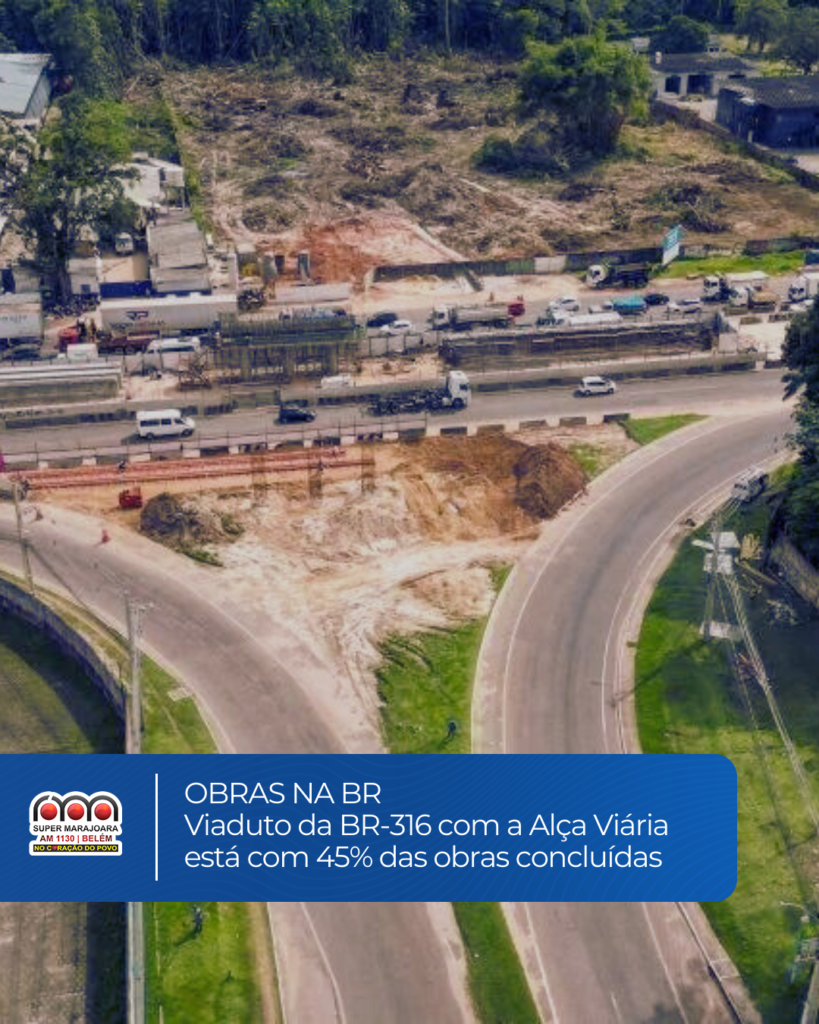 Viaduto da BR-316 com a Alça Viária está com 45% das obras concluídas