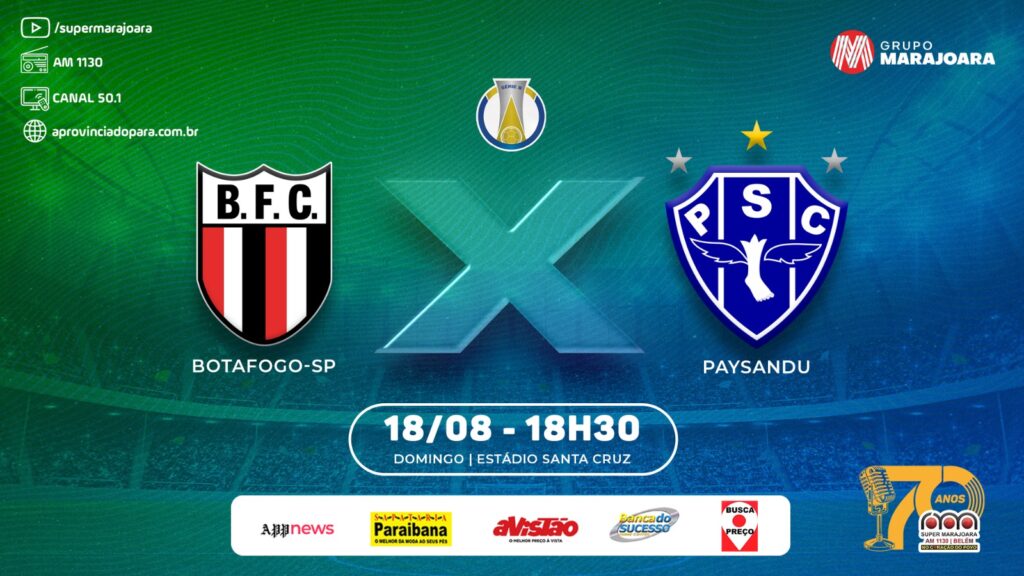 ⚽ BOTAFOGO-SP X PAYSANDU | CAMPEONATO BRASILEIRO SÉRIE B