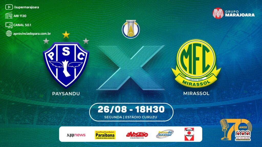 ⚽ PAYSANDU X MIRASSOL | CAMPEONATO BRASILEIRO SÉRIE B