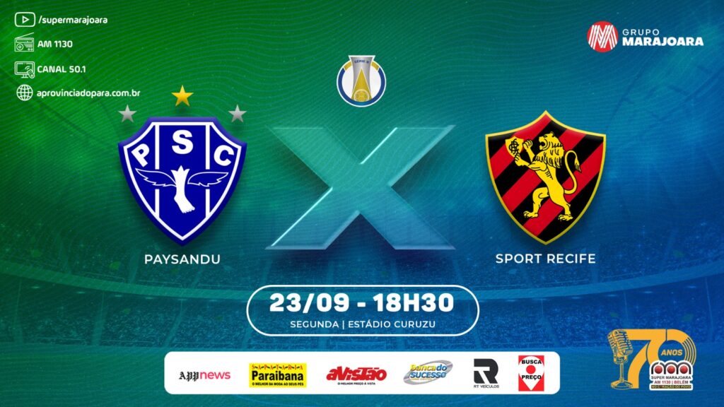 ⚽ PAYSANDU X SPORT RECIFE | CAMPEONATO BRASILEIRO SÉRIE B